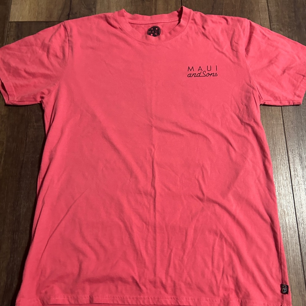 Maui and Sons Pink Graphic Tee Cookie Logo Shirt Large